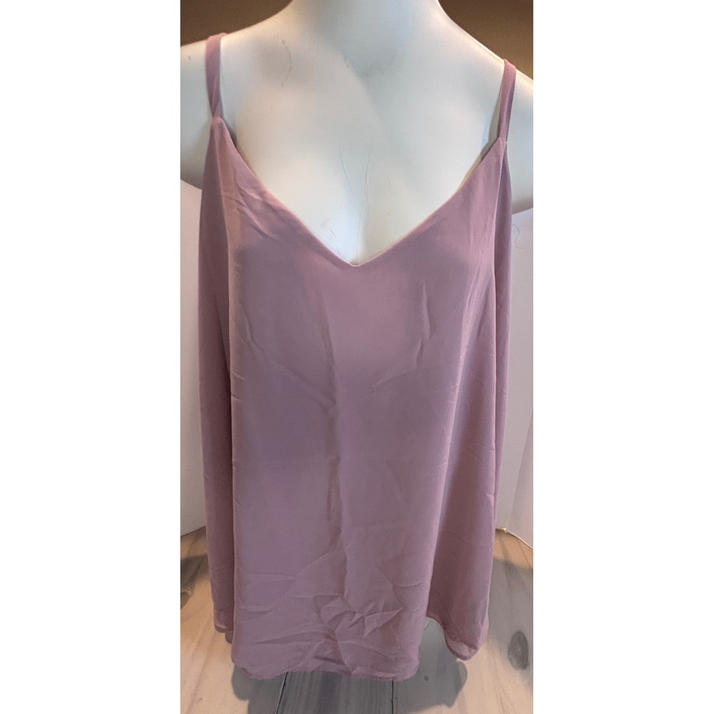 Torrid Womens 2 Dusty Rose Pink Layered Georgette Cami V-Neck Tank Top 11541857